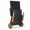 Sezlong pliabil, roti pentru transport maro, poliratan, negru, 187x56 cm, Ego-Karma Sezlong pliabil, roti pentru transport maro, poliratan, negru, 187x56 cm, Ego-Karma