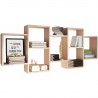Raft de perete cuburi ,7 rafturi, MDF, Maro, 150x60 cm, Ego-Steve