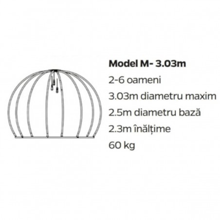 Igloo Astreea Wind, iglu pavilion premium,complet aluminiu, iluminare Philips, sistem electric integrat, curte, piscina