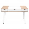 Birou din Mdf, stejar Sonoma Tabac cu 3 sertare, stil scandinav, 120x77 cm, Ego-Loft White