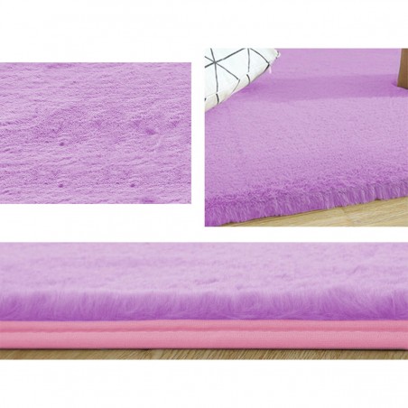 Covor Plusat, EGO-Rabbit, Lavender, spate Anti-Derapant, 200x250 cm, microfibra de matase