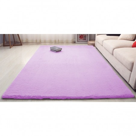 Covor Plusat, EGO-Rabbit, Lavender, spate Anti-Derapant, 200x250 cm, microfibra de matase