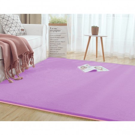 Covor Plusat, EGO-Rabbit, Lavender, spate Anti-Derapant, 200x250 cm, microfibra de matase