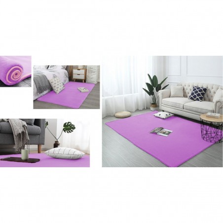 Covor Plusat, EGO-Rabbit, Lavender, spate Anti-Derapant, 200x250 cm, microfibra de matase