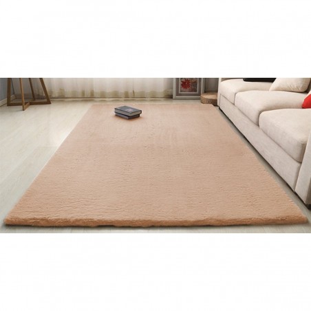 Covor Plusat, EGO-Rabbit, L.Camel, spate Anti-Derapant, 140x200 cm, microfibra de matase