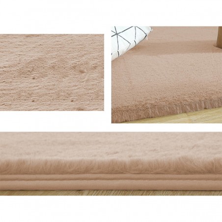 Covor Plusat, EGO-Rabbit, L.Camel, spate Anti-Derapant, 200x300 cm, microfibra de matase