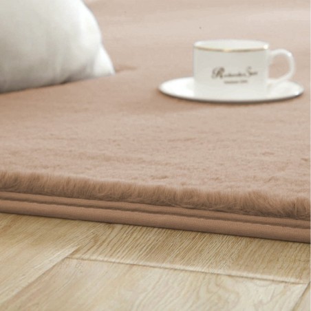 Covor Plusat, EGO-Rabbit, L.Camel, spate Anti-Derapant, 200x300 cm, microfibra de matase