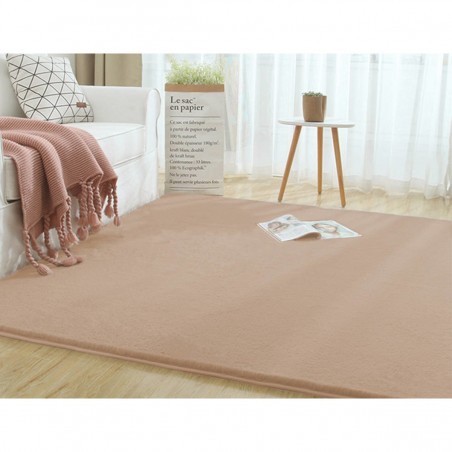 Covor Plusat, EGO-Rabbit, L.Camel, spate Anti-Derapant, 200x300 cm, microfibra de matase