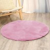 Covor Plusat, EGO-Rabbit Round, Pink, 2 cm grosime, spate Anti-Derapant, 180x180 cm, microfibra de matase
