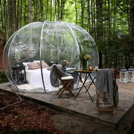 Igloo Astreea Crystal Pvc, iglu pavilion premium, complet aluminiu, iluminare Philips, sistem electric integrat, curte, piscina