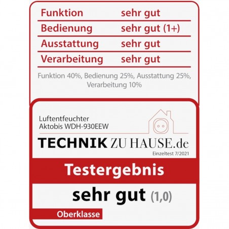 Dezumidificator profesional Aktobis WDH Germany, SMART, 40 l/zi, 495W, 80m², 180m³/h, higrostat, dezghetare, timer, compresor