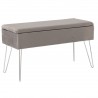 Bancuta cu spatiu de depozitare, tapitata cu catifea, hol sau camera, Gri, Ashley