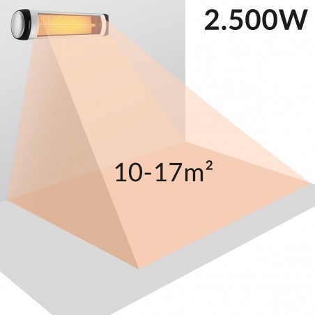 Incalzitor stativ cu infrarosu, 850, 1650, 2500 W, 3 trepte de incalizire, reglabil, telecomanda, Argintiu