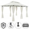 Pavilion de gradina cu acoperis detasabil, pereti laterali cu fermoare, protectie UV+50, Bej, 4x3 m, Mauro