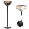 Lampadar Cristal Glamour Round Black, E14, 140 cm, Negru, 230V, sticla cristal