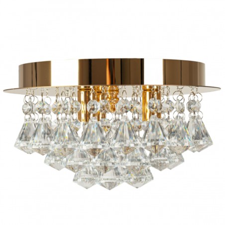 Plafoniera Cristal Diamonds Glamour Gold, G9, Auriu, 230V, sticla cristal