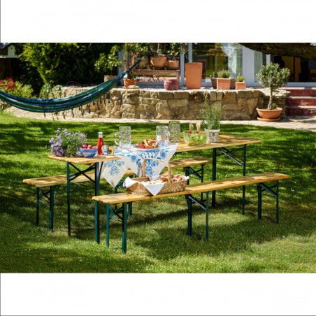 Set berarie, robust si pliabil, pentru gradina, terase, evenimente, 220x50 cm, Ego