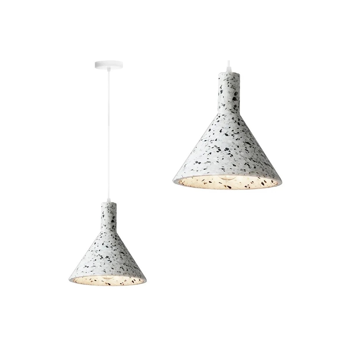 Pendul EGO Paul White, E27, 230V, Stil Industrial, Alb/Gri