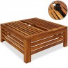 Masuta de cafea cu suport de umbrela diametru 8 cm, lemn de salcam, Maro, 62x62x26 cm, Elvira