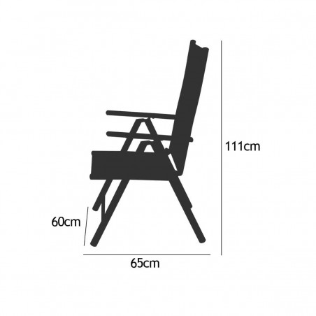 Set mobilier, terasa sau gradina, 6 scaune Rabatabile aluminiu, masa mare cu blat de sticla mata, 150 x 90 x 75  cm, Clinton