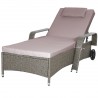 Scaun, sezlong din poliratan, cu spatar reglabil in 6 trepte, cu perna Taupe inclusa, 190x90 cm, pentru gradina, piscina, balcon Scaun, sezlong din poliratan, cu spatar reglabil in 6 trepte, cu perna Taupe inclusa, 190x90 cm, pentru gradina, piscina, balcon