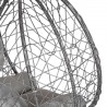 Scaun agatat California Grey, Fotoliu suspendat, Curte sau Living, comfortabil, ratan 3D