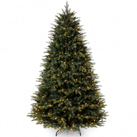 Brad de Craciun premium cu LED, ramuri 3D, suport metalic inclus, dimensiune 220 cm, Ego-Normandian PE