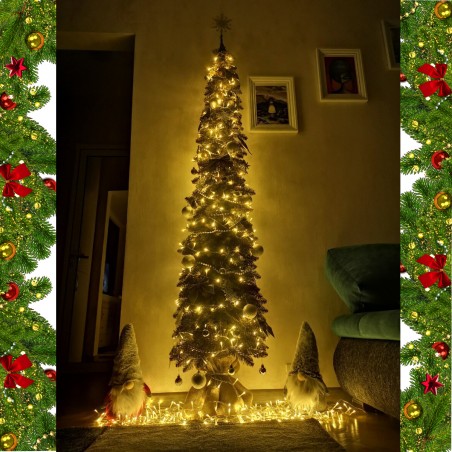 Brad artificial Slim, 180 cm, 366 crengute, suport inclus, Ego Interiors