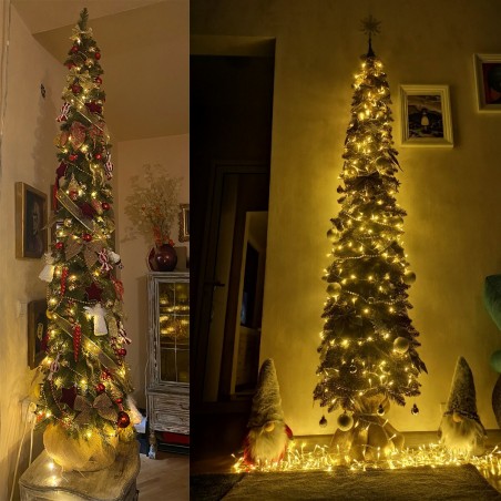 Brad artificial Slim, 180 cm, 366 crengute, suport inclus, Ego Interiors