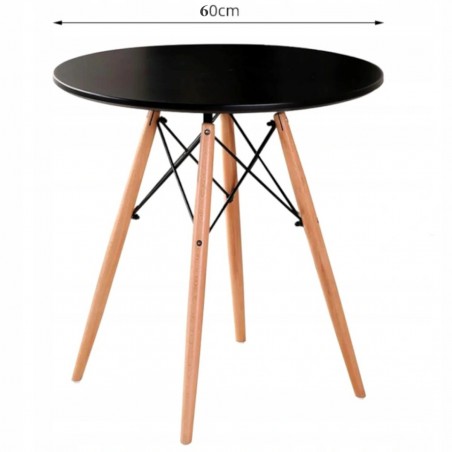 Masa rotunda, 60 cm, EGO Jadalni, MDF, Negru