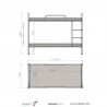 Paturi campanie din aluminiu etajate, pentru campusuri, muncitori, sinistrati, refugiati, spitale mobile, 210×94 cm, Astreea Bed
