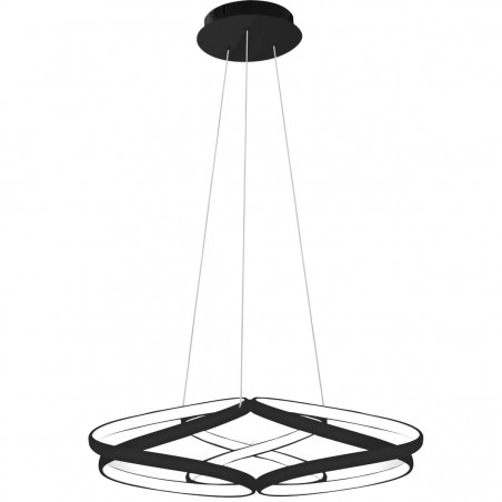 Lustra EGO Circular, LED, 120W, dimabila, telecomanda, Negru, 230V, control de la distanta