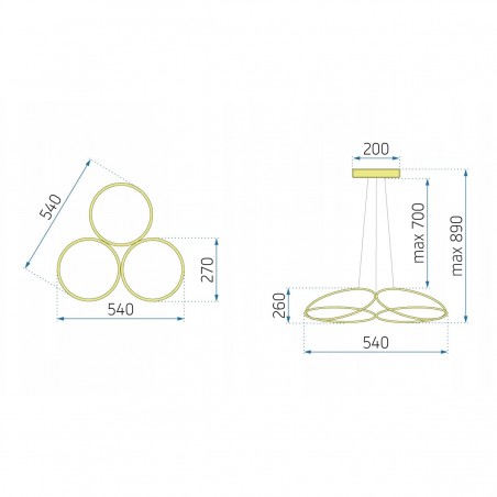 Lustra EGO Circular, LED, 120W, dimabila, telecomanda, Negru, 230V, control de la distanta