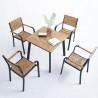 Set mobilier din aluminiu , masa  cu blat din WPC, 4 scaune, pentru terasa sau gradina,Eliza