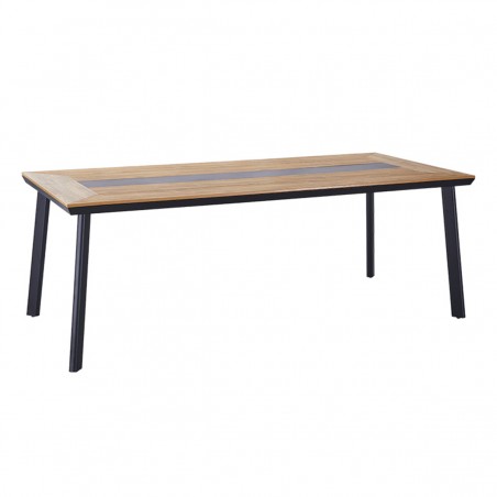 Set mobilier terasa sau gradina, Masa si 8 scaune stivuibile din aluminiu si Wpc, Blake