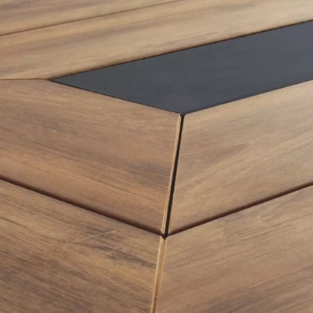 Set mobilier terasa sau gradina, Masa si 8 scaune stivuibile din aluminiu si Wpc, Blake