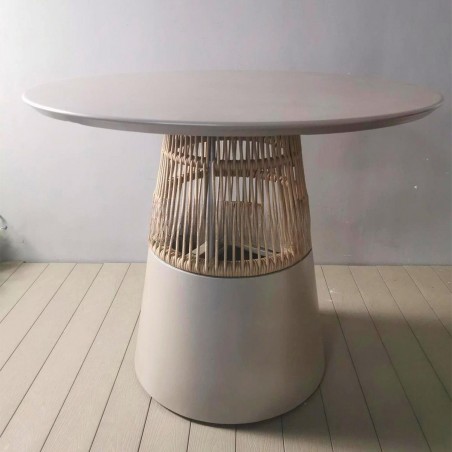 Set mobilier,  Masa si 4 scaune, cadru aluminiu si impletitura de poliratan, pentru terasa si gradina, June, Luxury by EGO