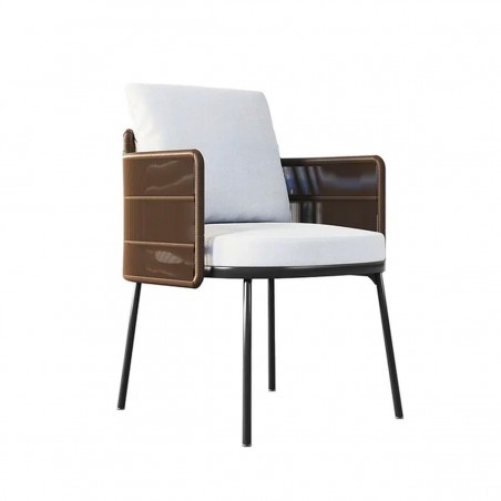 Set mobilier, Masa cu 8 scaune perne incluse, cadru din aluminiu si poliratan, terasa sau gradina, Mora, Luxury by EGO
