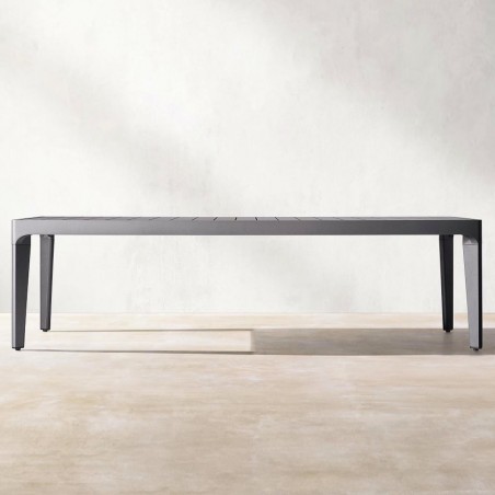 Set mobilier,  Masa si 8 scaune, cadru aluminiu si poliratan Dark grey, pentru terasa si gradina, Dalia, Luxury by EGO