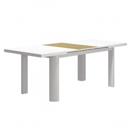 Set mobilier, masa extensibila din aluminiu si lemn, 8 scaune,impletitura tip funie, Torino, Luxury by EGO