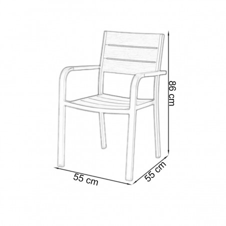 Set mobilier terasa sau gradina, Masa si 8 scaune stivuibile din aluminiu si Wpc, Blake