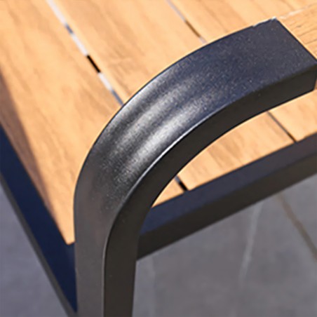 Set mobilier terasa sau gradina, Masa si 8 scaune stivuibile din aluminiu si Wpc, Blake
