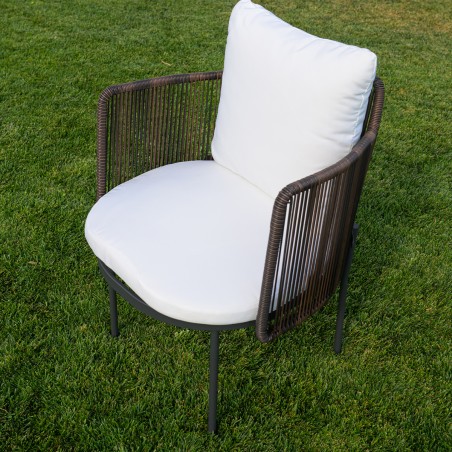 Set mobilier terasa gradina, masa si 8 scaune, cadru aluminiu poliratan, lemn masiv de Tec, Tess