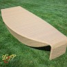 Sezlong de plaja, Bej, aluminiu si poliratan, forma de frunza , ideal pentru pisicina, teresa , Acapulco