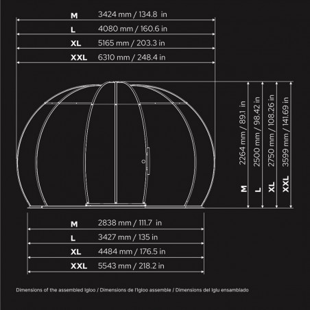 Astreea Igloo MAX, Policarbonat, usa glisanta, iglu super-premium, complet aluminiu, 4 dimensiuni