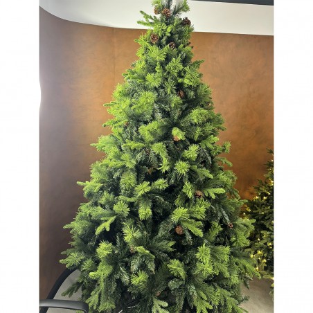Brad de Craciun premium, ramuri 3D, 250 cm, aspect natural cu conuri, design deosebit, EGO Himalaya