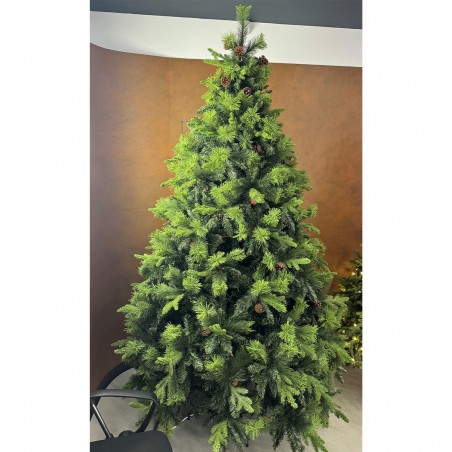 Brad de Craciun premium, ramuri 3D, 250 cm, aspect natural cu conuri, design deosebit, EGO Himalaya