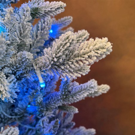 Brad artificial, Nins, ramuri 3D, Led RGB 32 moduri, 300 cm, telecomanda, suport metalic, 6212 crengute  Polar