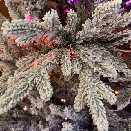 Brad artificial, Nins, ramuri 3D, Led RGB 32 moduri, 300 cm, telecomanda, suport metalic, 6212 crengute  Polar