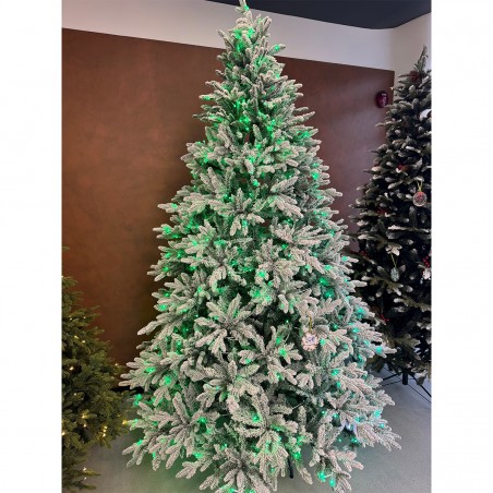 Brad artificial, Nins, ramuri 3D, Led RGB 32 moduri, 300 cm, telecomanda, suport metalic, 6212 crengute  Polar